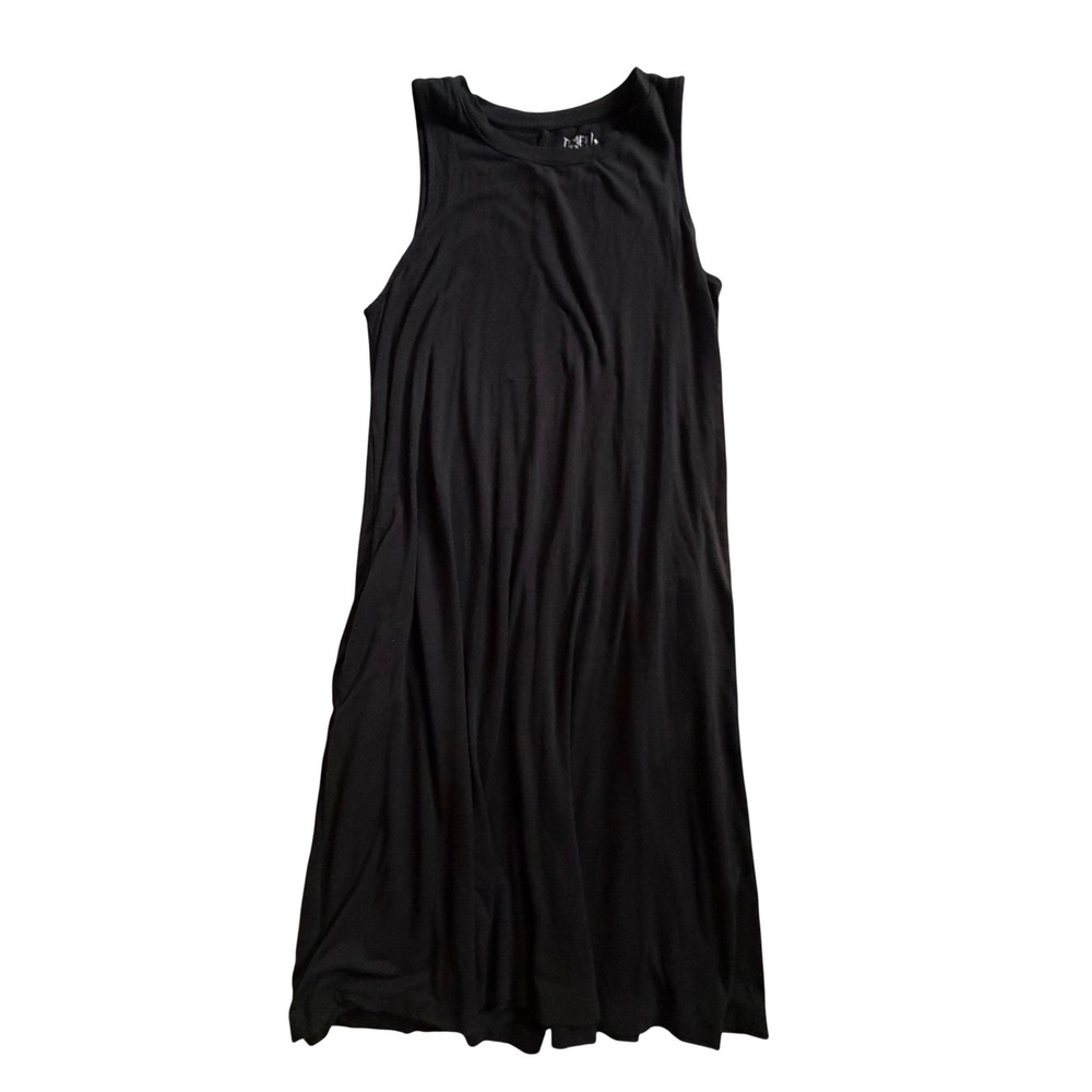 Time and Tru Women's Black Sleeveless Swing Dress Size S Crew Neck Jersey Knit